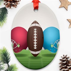 Helmet Ball Football America Sport Red Brown Blue Green Ornament (oval) by Mariart