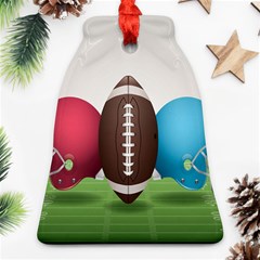 Helmet Ball Football America Sport Red Brown Blue Green Bell Ornament (two Sides) by Mariart