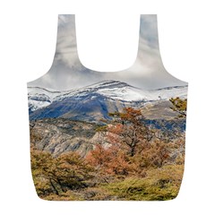 Forest And Snowy Mountains, Patagonia, Argentina Full Print Recycle Bags (l)  by dflcprints