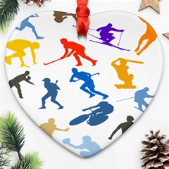 Sport Player Playing Heart Ornament (two Sides) by Mariart