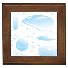 Water Drops Bubbel Rain Blue Circle Framed Tiles by Mariart