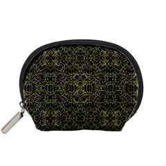 Golden Geo Tribal Pattern Accessory Pouches (small)  by dflcprints