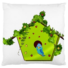 Bluebird Bird Birdhouse Avian Large Flano Cushion Case (one Side) by Nexatart