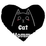 Love My Cat Mommy Large 19  Premium Flano Heart Shape Cushions Front