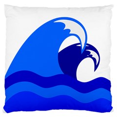 Blue Beach Sea Wave Waves Chevron Water Standard Flano Cushion Case (one Side) by Mariart