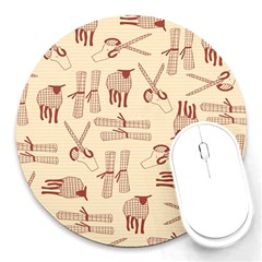 Sheep Goats Paper Scissors Round Mousepads by Mariart