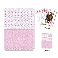 Love Polka Dot White Pink Line Playing Card by Mariart