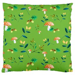 Mushrooms Flower Leaf Tulip Large Flano Cushion Case (one Side) by Mariart