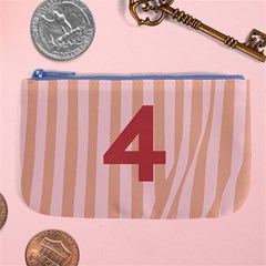 Number 4 Line Vertical Red Pink Wave Chevron Large Coin Purse by Mariart