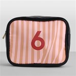 Number 6 Line Vertical Red Pink Wave Chevron Mini Toiletries Bags Front