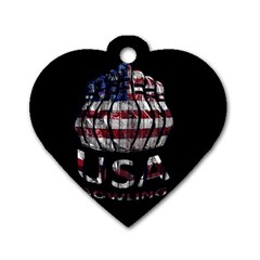 Usa Bowling  Dog Tag Heart (two Sides) by Valentinaart