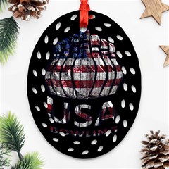 Usa Bowling  Oval Filigree Ornament (two Sides) by Valentinaart