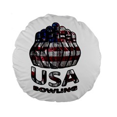 Usa Bowling  Standard 15  Premium Round Cushions by Valentinaart