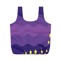 Glimragender Flags Wave Waves Chevron Purple Blue Star Yellow Space Full Print Recycle Bags (m)  by Mariart