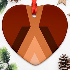 Volcano Lava Gender Magma Flags Line Brown Heart Ornament (two Sides) by Mariart