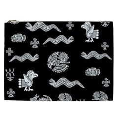 Aztecs Pattern Cosmetic Bag (xxl)  by Valentinaart