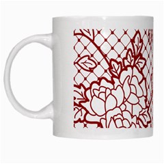 Transparent Decorative Lace With Roses White Mugs by Nexatart