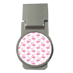 Pink Flamingos Pattern Money Clips (round)  by Nexatart