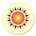 Yin Yang Sunshine Magnet 5  (Round) Front