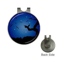 Nightscape Landscape Illustration Hat Clips With Golf Markers by dflcprints