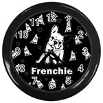 Frenchie Wall Clocks (Black) Front