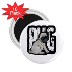 Pug 2 25  Magnets (10 Pack)  by Valentinaart