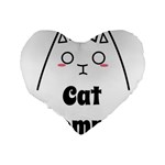 Love My Cat Mommy Standard 16  Premium Flano Heart Shape Cushions Back