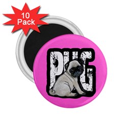 Pug 2 25  Magnets (10 Pack)  by Valentinaart