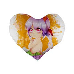 Easter Bunny Girl Standard 16  Premium Heart Shape Cushions by Catifornia