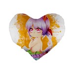 Easter Bunny Girl Standard 16  Premium Flano Heart Shape Cushions Back