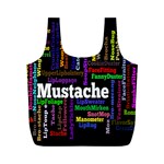 Mustache Full Print Recycle Bags (M)  Back