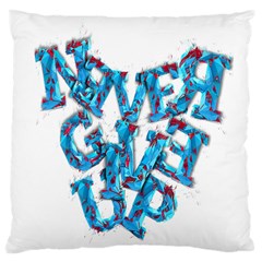 Sport Crossfit Fitness Gym Never Give Up Large Cushion Case (two Sides) by Nexatart