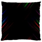 Streaks Line Light Neon Space Rainbow Color Black Large Flano Cushion Case (One Side) Front