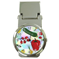 Vegetables Cucumber Tomato Money Clip Watches by Nexatart