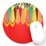 Colors On Red Round Mousepads Front