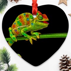 Chameleons Heart Ornament (two Sides) by Valentinaart