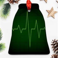 Heart Rate Green Line Light Healty Ornament (bell) by Mariart