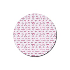 Fish Pattern Rubber Round Coaster (4 Pack)  by ValentinaDesign