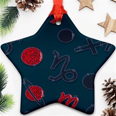 Zodiac Signs Planets Blue Red Space Star Ornament (two Sides) by Mariart