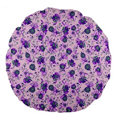 Floral Pattern Large 18  Premium Round Cushions by ValentinaDesign