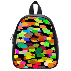 Colorful Paint On A Black Background                 School Bag (small) by LalyLauraFLM