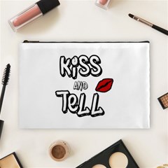 Kiss And Tell Cosmetic Bag (large)  by Valentinaart