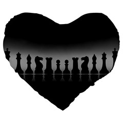 Chess Pieces Large 19  Premium Heart Shape Cushions by Valentinaart