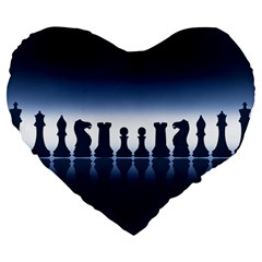 Chess Pieces Large 19  Premium Heart Shape Cushions by Valentinaart