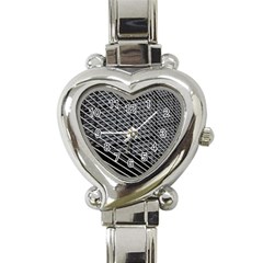 Abstract Architecture Pattern Heart Italian Charm Watch by Nexatart