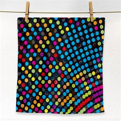 Polkadot Rainbow Colorful Polka Circle Line Light Face Towel by Mariart