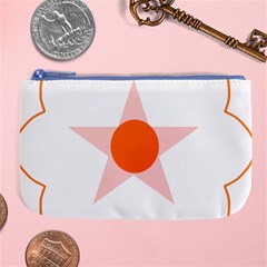 Test Flower Star Circle Orange Large Coin Purse by Mariart