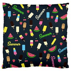 Summer Pattern Large Cushion Case (one Side) by Valentinaart