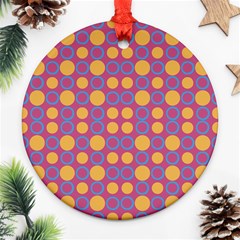 Colorful Geometric Polka Print Ornament (round) by dflcprints