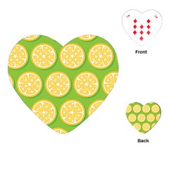 Lime Orange Yellow Green Fruit Playing Cards (heart)  by Mariart